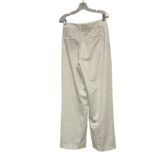 Zara Womens Dress Pants Small S White Pleated High Rise Trousers 8338/512 NWT - Picture 4 of 12